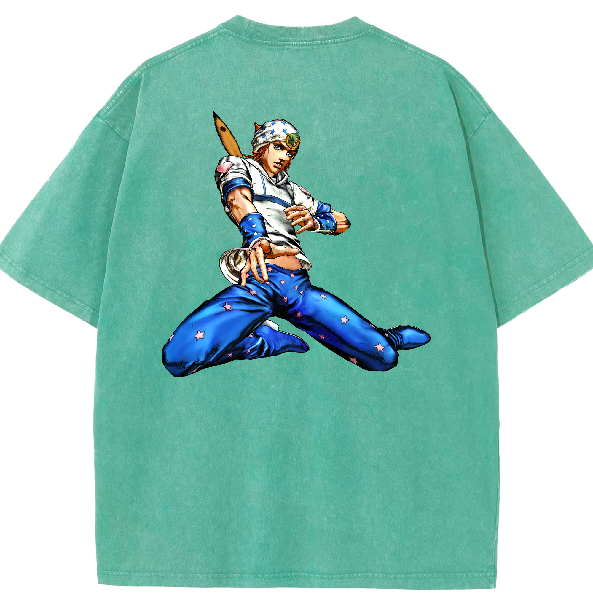 （画像用） ジョジョの奇妙な冒険 ジョナサン?ジョースター JoJo's Bizarre Adventure Jonathan Joestar 綿100% ヴィンテージ風 半袖Tシャツ（背面プリント）